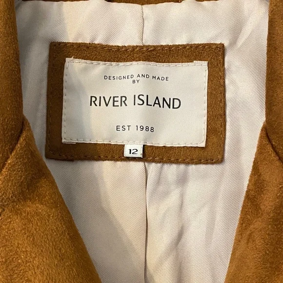 NWOT River Island Brown Fringe Moto Jacket - Picture 5 of 16